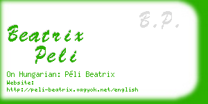 beatrix peli business card